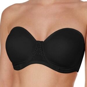 Vanity Fair 74380 Beauty Back Black Satin Full Figure Strapless Bra, 40D